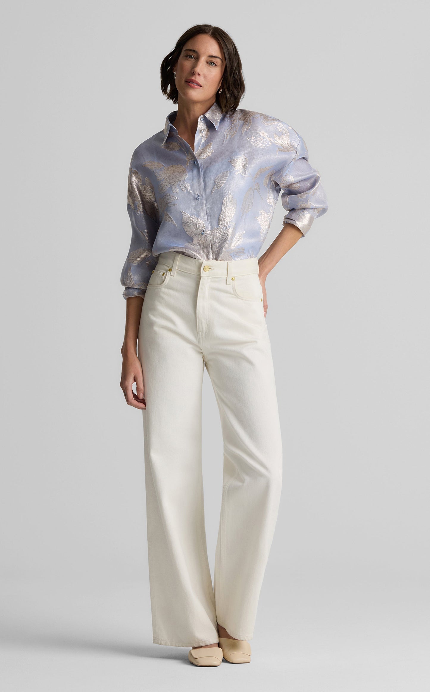 Sharon Top in Floral Jacquard