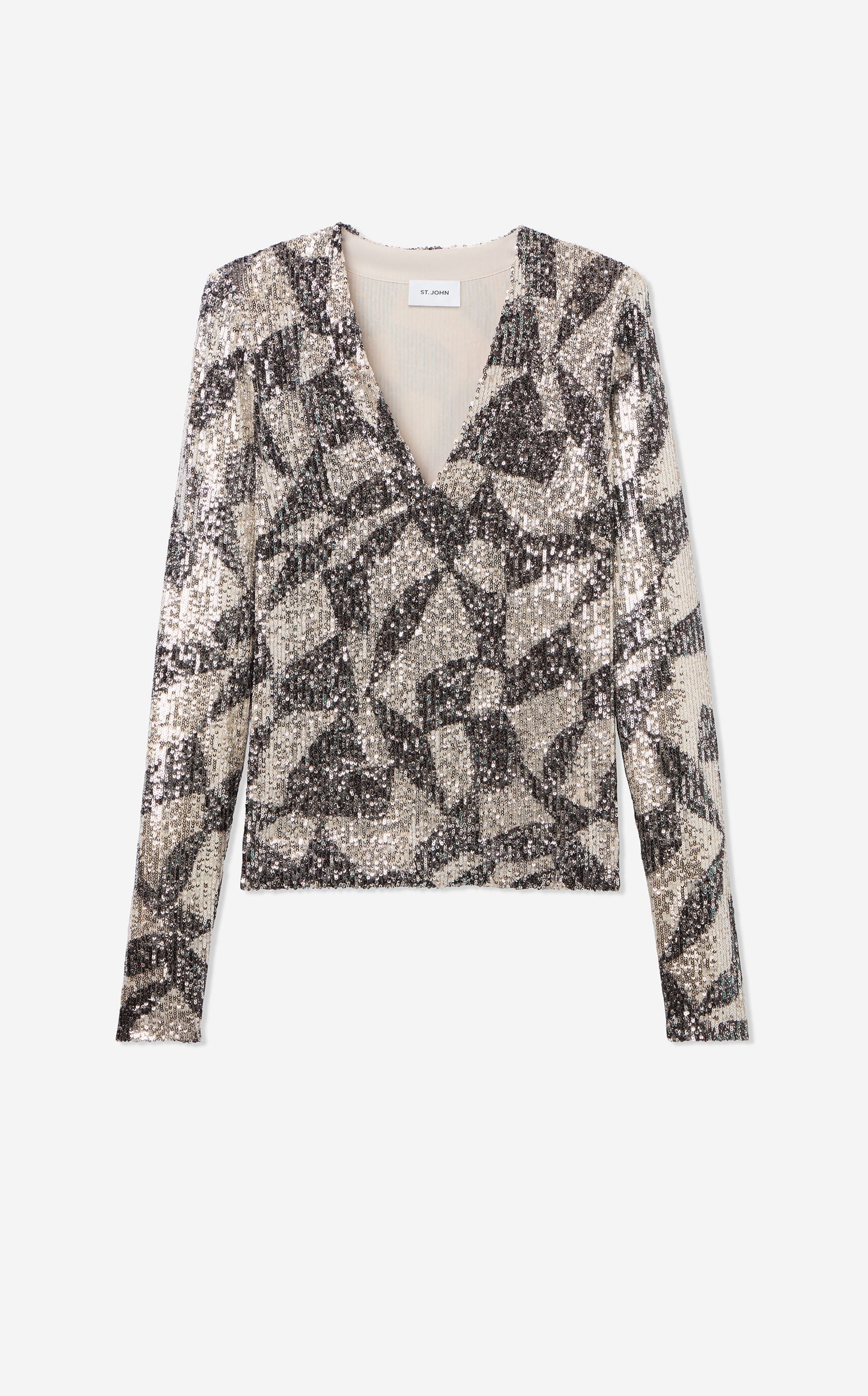 Megan Top in Stretch Geo Paillettes