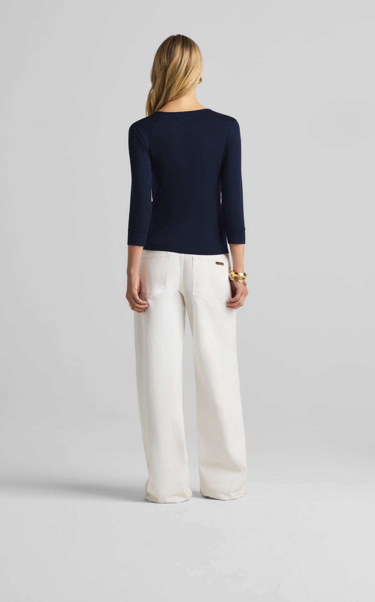 Polished Jersey V-Neck Top