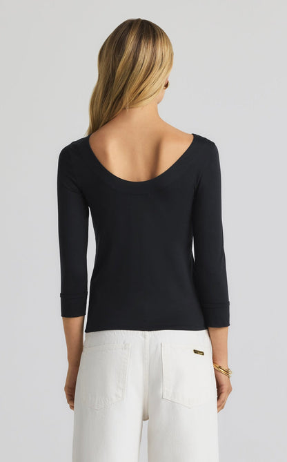 Polished Jersey Boatneck Top