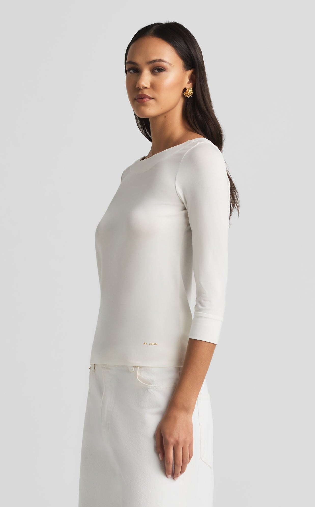 Polished Jersey Boatneck Top