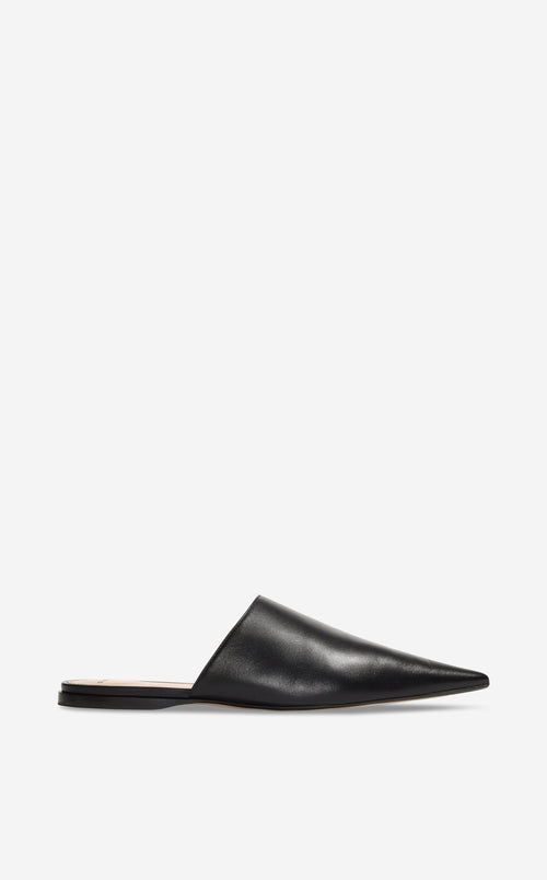 Flat Leather Mule