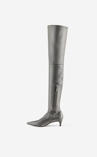Stretch Leather Over-the-Knee Boot