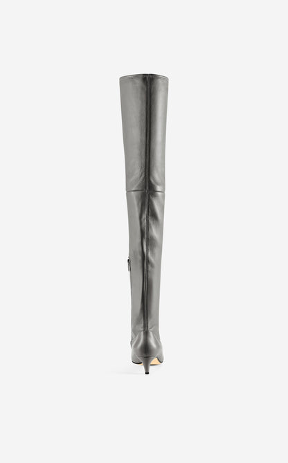 Stretch Leather Over-the-Knee Boot