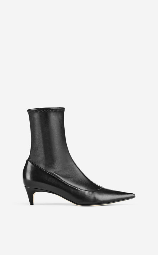 Stretch Leather Bootie