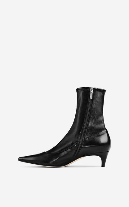 Stretch Leather Bootie