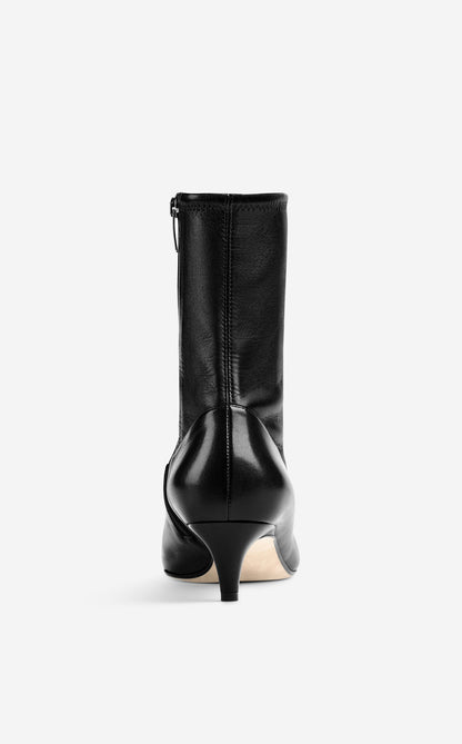 Stretch Leather Bootie