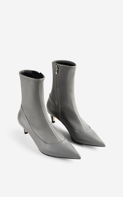 Stretch Leather Bootie