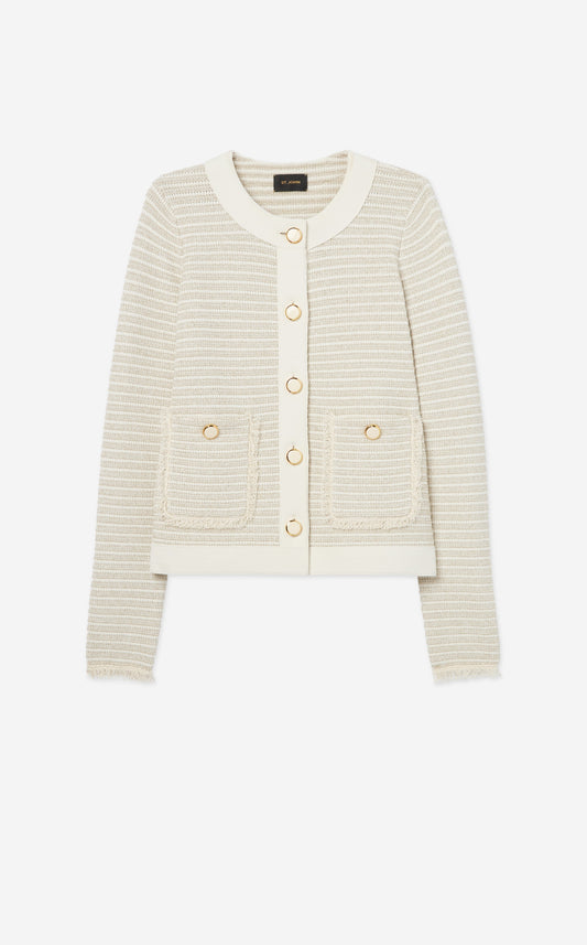 Fringe Knit Short Jacket