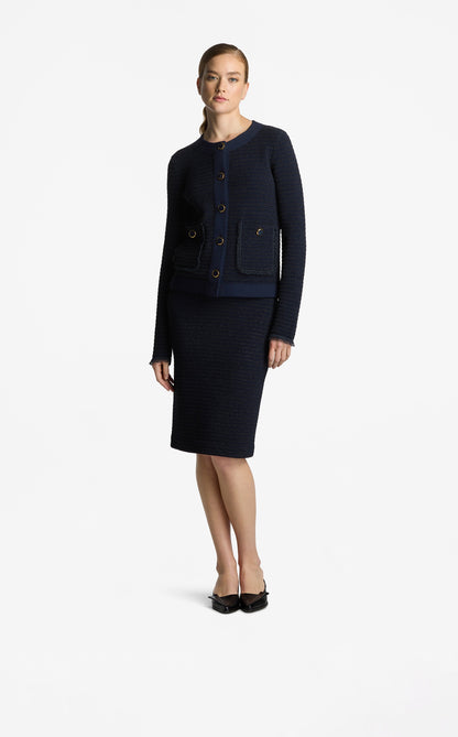 Fringe Knit Short Jacket