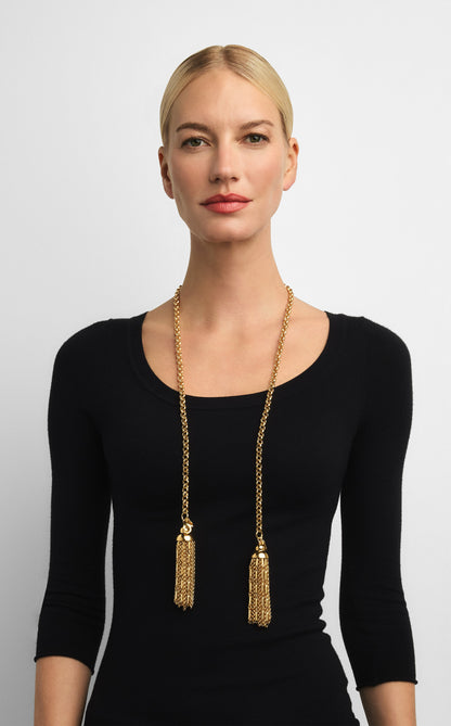 Christina Caruso Gold Tassel Necklace