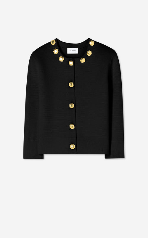 Studded Pique Knit Cardigan