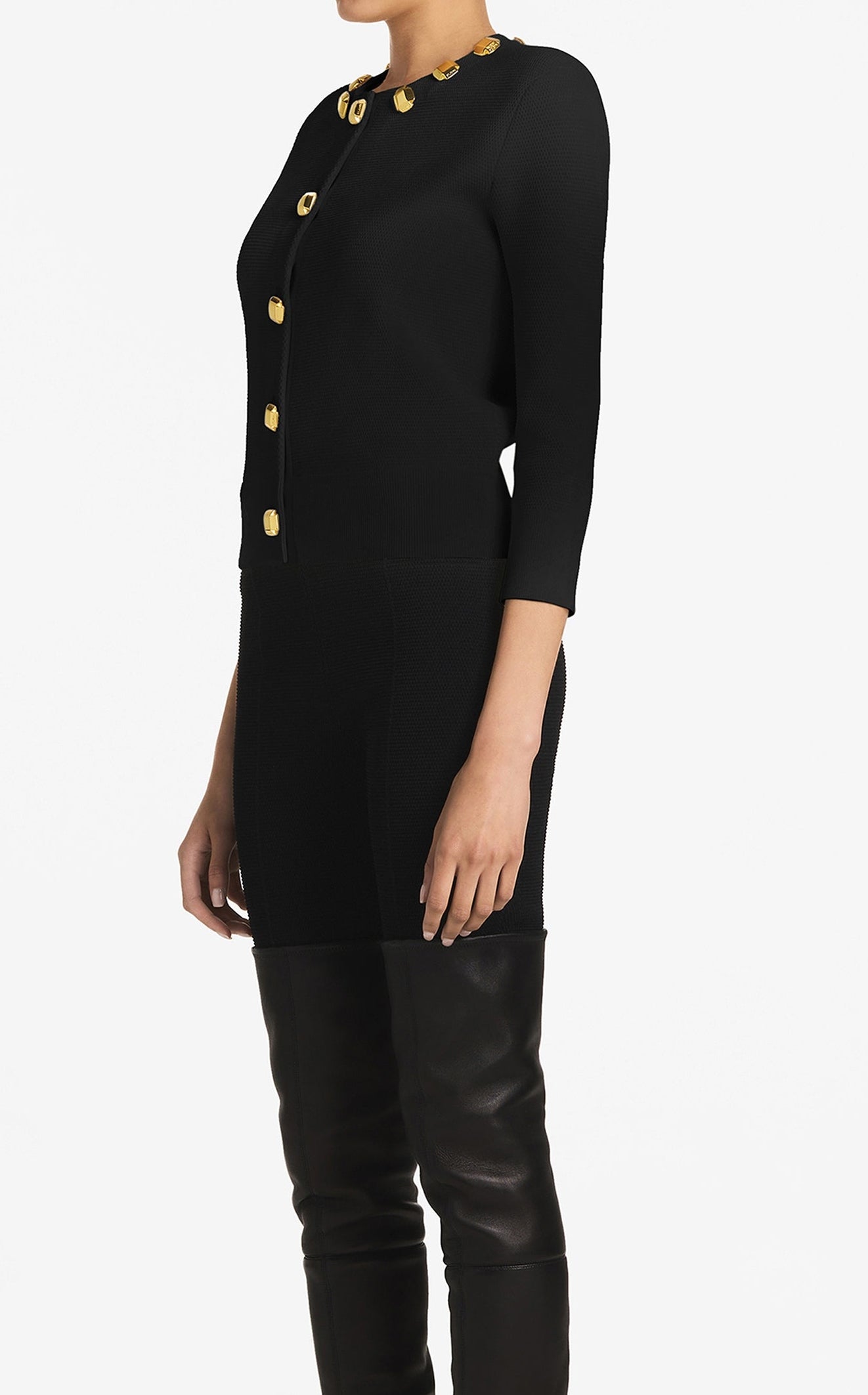 Studded Pique Knit Cardigan