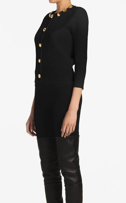 Studded Pique Knit Cardigan