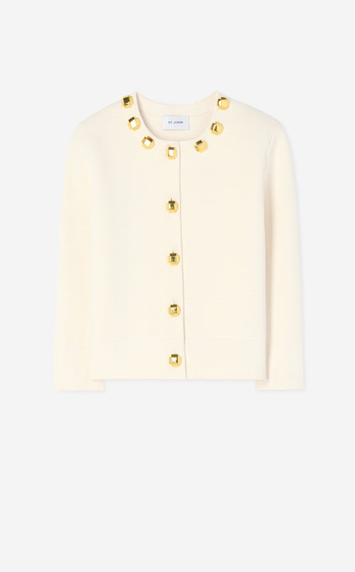 Studded Pique Knit Cardigan