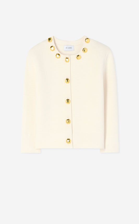 Studded Pique Knit Cardigan